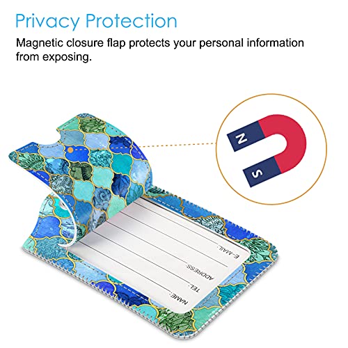 Luggage Tags Privacy Cover ID Label for Travel Bag Suitcase (2 Count)