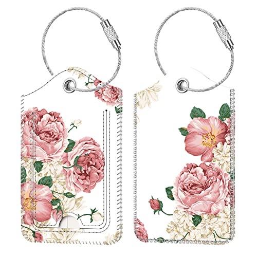 Luggage Tags Privacy Cover ID Label for Travel Bag Suitcase (2 Count)
