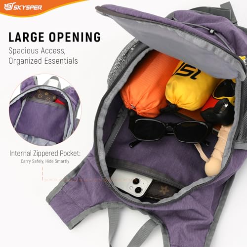 20L Foldable Hiking Backpack Lightweight Packable Travel Daypack with Chest Strap Small Outdoor Folding Back Pack Collapsible Bag for Women Men