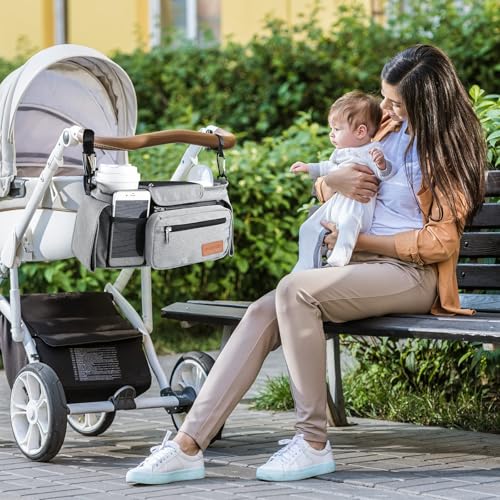 Universal Stroller Organizer with Insulated Cup Holder