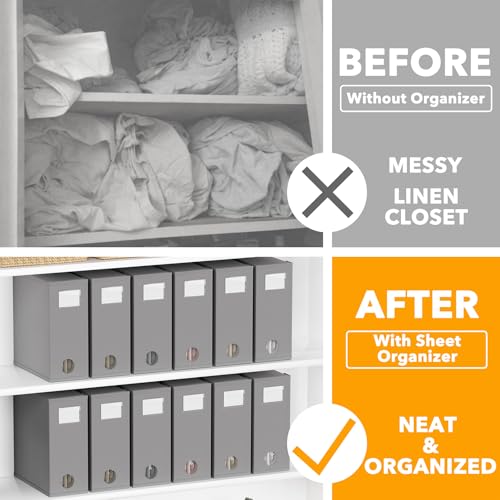 12 Pack Bed Sheet Organizers and Storage (12 Count)