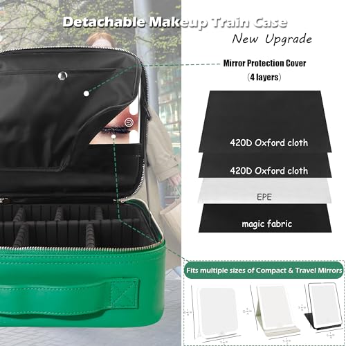 Travel Makeup Bag Cosmetic Bag Makeup Organizer Bag with Lighted Mirror