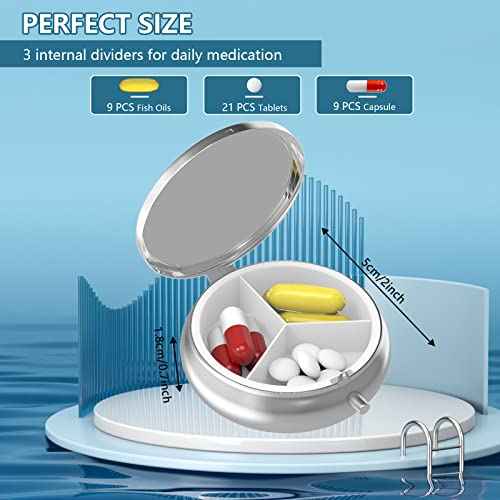 Pill Box 3 Compartment Medicine Pill Case (3 Count)