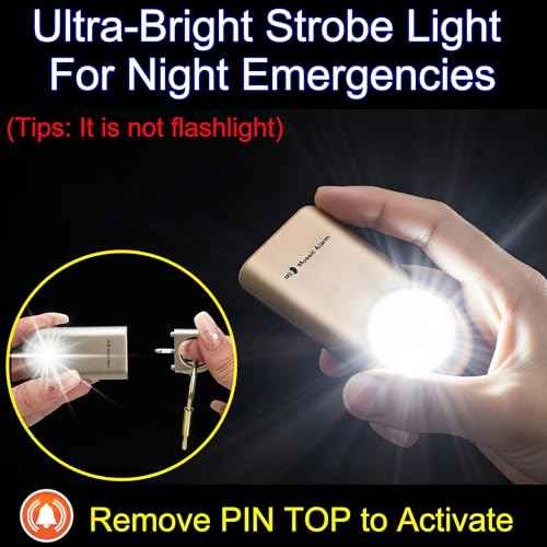 130db Personal Safety Alarm with Ultra Bright Strobe Light. Purple