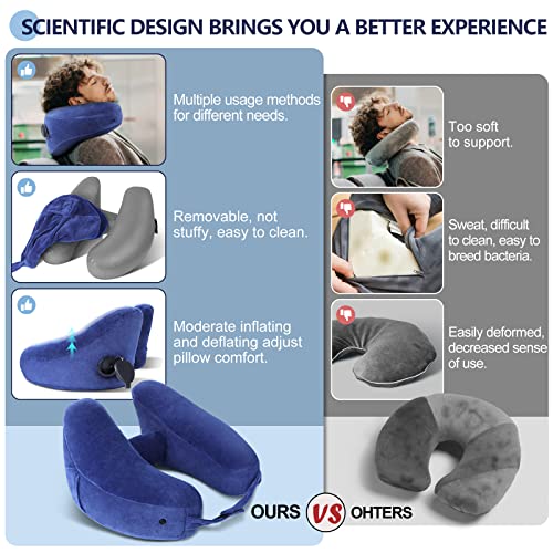 Travel Neck Pillow for Airplane Pillow Comfortably Supports Head