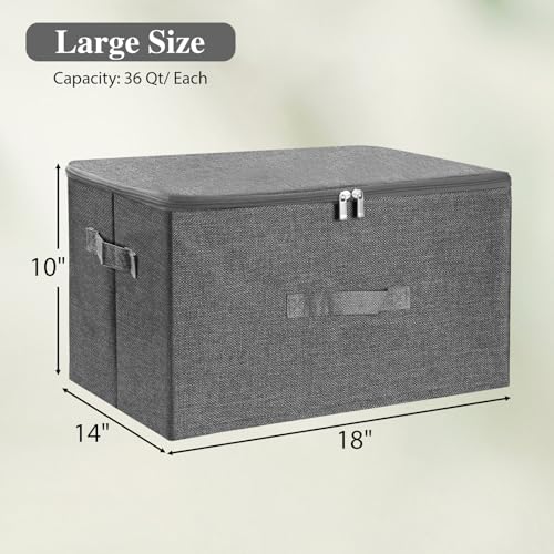 Fabric Storage Bins with Zipper Lids (2 Count)