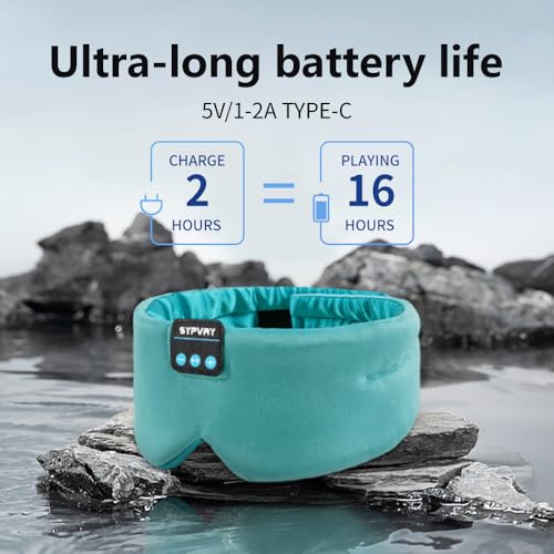 Sleep Mask Bluetooth 5.4 Headphones Soft Wireless Headband Eye Mask Blackout with Microphone