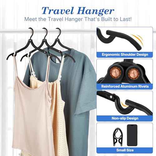 Black Travel Hangers 10 Pack (10 Count)