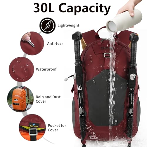 30L Hiking Backpack With Rain