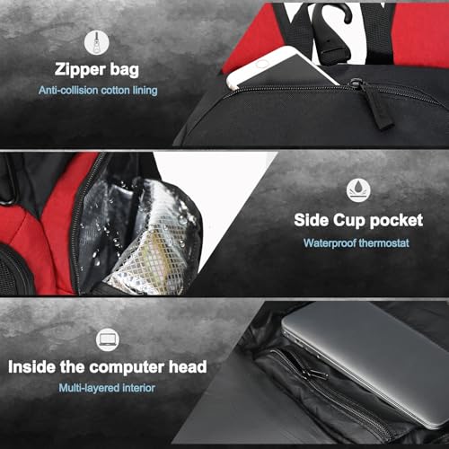 Large Basketball Backpack Sports Gym Bag with Ball Holder Ventilated Shoe Compartment Insulated Cooler Pockets Reflective Strips Fence Hook for Men Athletic Training