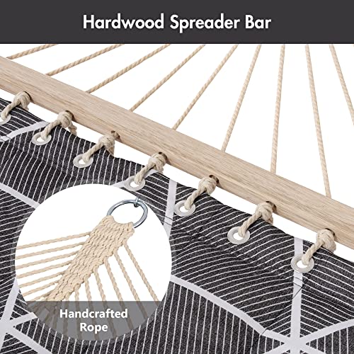 Double Quilted Hammock with Spreader Bars and Large Pillow