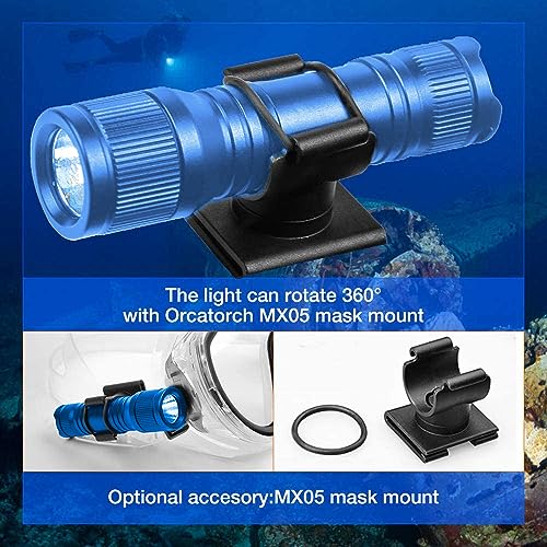 D560 Mini Scuba Dive Light with 360° Rotatable Mask Clip