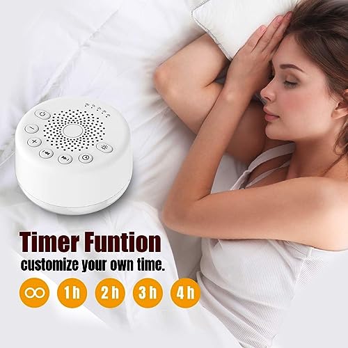 Sound Machine Easysleep White Noise Machine with 25 Soothing Sounds and Night Lights with Memory Function 32 Levels of Volume and 5 Sleep Timer Powered by AC or USB for Sleeping Relaxation