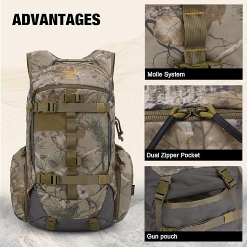 40LCamo Hunting Backpack for Bow Rifle Gun