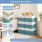 Large 22 Quart Linen Fabric Foldable Storage Bin Cube Organizer Basket with Flip (4 Count)