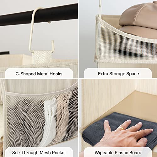 3 Shelf Hanging Closet Organizer with Half Compartment