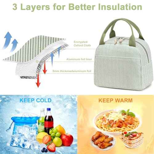 Lunch Bag for Women Men Cute Corduroy Lunch Tote Bags Reusable Insulated Lunch Box Large Capacity Reusable Insulated Cooler for Work Picnic or Travel