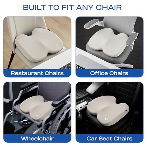 Seat Cushion Ergonomic Memory Foam Cushion for Long Sitting Hours on Office & Home Chair