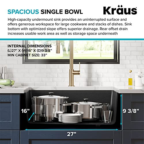 Bellucci 30” in. Undermount Workstation Granite Kitchen Sink in Metallic Black with Accessories