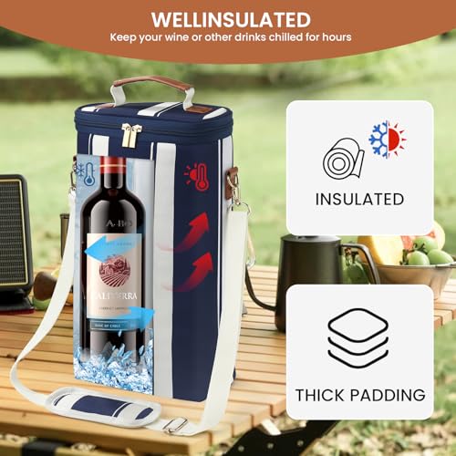 2 Bottle Insulated Wine Carrier Tote (2 Count)
