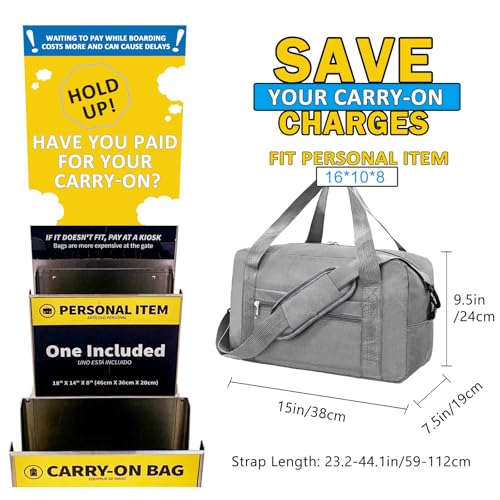15 Inch Small Carry On Bags for Airplanes Spirit Airlines Personal Item Bag Underseat Foldable Travel Duffle Gym Bags for Women Men