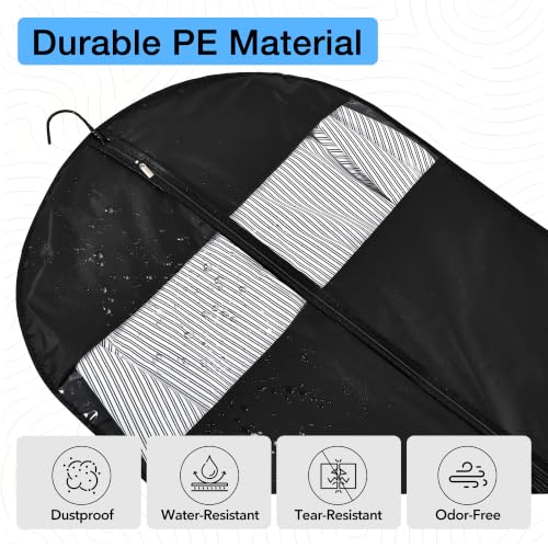 5 Pack Moucas 50" Black Garment Bag (5 Count)