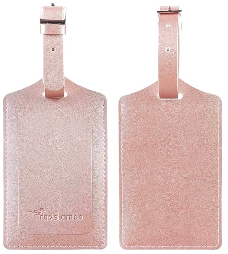 8 Pack Leather Luggage Tags for Suitcases Travel Tag (8 Count)