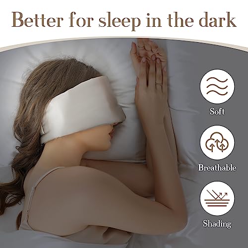 100% Mulberry Silk Sleep Mask Eye Mask for Women Man with Adjustable Band