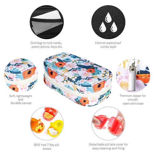 Weekly Travel Pill Organizer 2 Times a Day AM PM Rainbow Pill Box (2 Count)