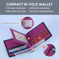 Mens Bifold Wallet with 2 ID Windows Carbon Fiber Leather