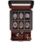 6 Slot Leather Watch Box with Valet Drawer
