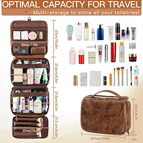 Hanging Toiletry Bag Removable Travel Bag PU leather Makeup Cosmetic Organizer Kit