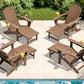 4 Pcs HDPE Folding Adjustable Adirondack Chair with Ottoman (4 Count)