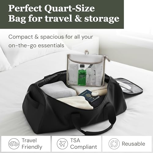 Clear Quart Travel Toiletry & Cosmetic Bag