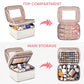 Large Makeup Bag with Mirror Double Layer Travel Make Up Organizer Case