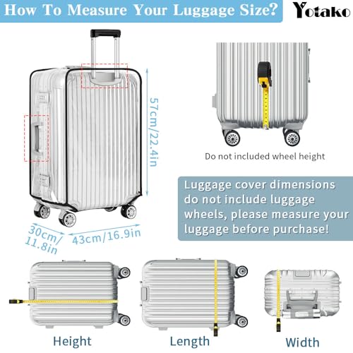 Clear PVC Suitcase Cover Protectors 24 Inch Luggage Cover for Wheeled Suitcase 24''