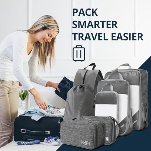 7 Set Compression Packing Cubes for Travel (7 Count)