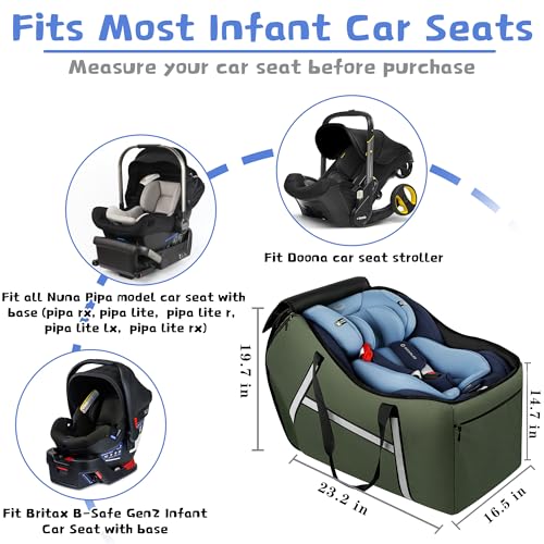 Infant Car Seat Travel Bag for Airplane Compatible with All Nuna Pipa Car Seat and Base
