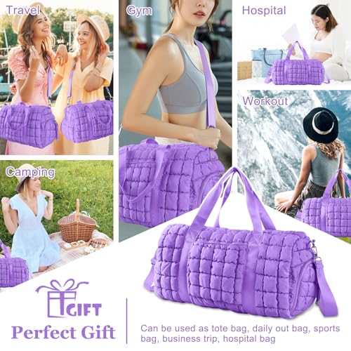 Quilted Travel Duffle Bag Gym Bag for Women