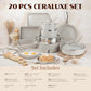 Ceraluxe 20Pc Pots and Pans Set Non Stick Ceramic Cookware Set