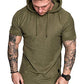 Mens Fashion Hoodies Sport Pullover Solid Color Shirt Workout Lightweight Tops Green XX