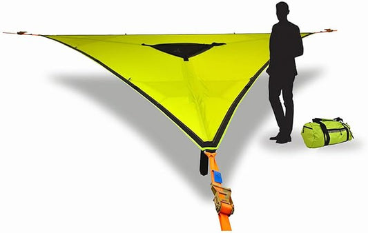 Tentsile Trillium Giant Hammock, The Original Tree Tent Company, 3 Adult Capacity, Anti-Roll, Central Hatch, Ratches and Straps Included, Designed in The UK (3 Person, Fresh Green)