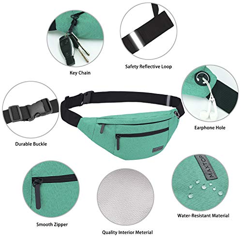 Large Green Crossbody Fanny Pack Belt Bag for Women Men Passport Bag