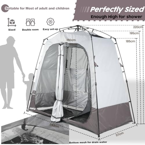 Portable Camping Shower Tent Deluxe Changing Room Easy Set Up Privacy Shelter