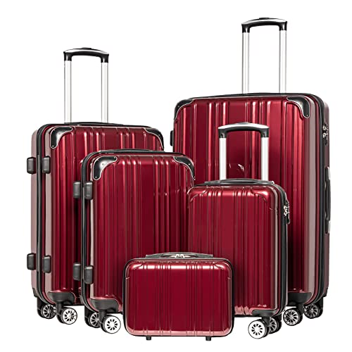Luggage Set Lightweight and Durable Hardshell (5 Count)