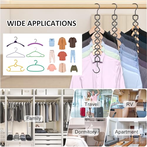 Space Saving Hangers for Clothes 3 Pack Sturdy Metal Hangers Heavy Duty (3 Count)