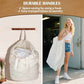 Canvas Laundry Bags with Handles & Rectangular Base 20"Wx15"Dx27.6"H 2 Pack
