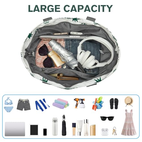 Beach Bag Waterproof Sandproof Large Capacity Foldable for Women
