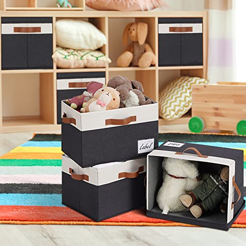 Fabric Storage Bins with Lids 6 Pack