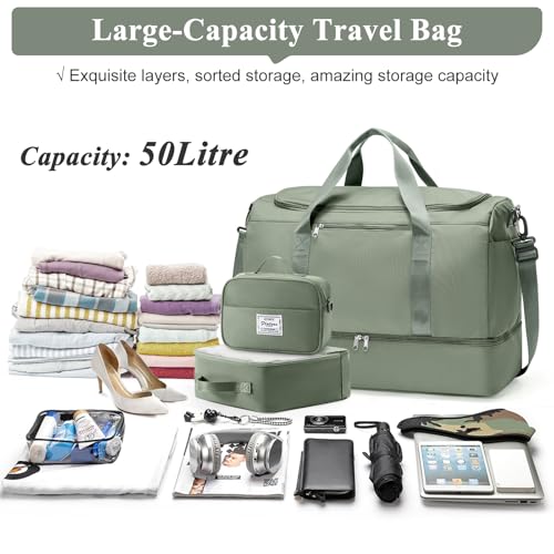 Travel Duffle Bag with Shoes Compartment